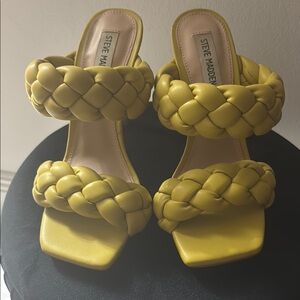 Steve Madden Yellow Braided Heels